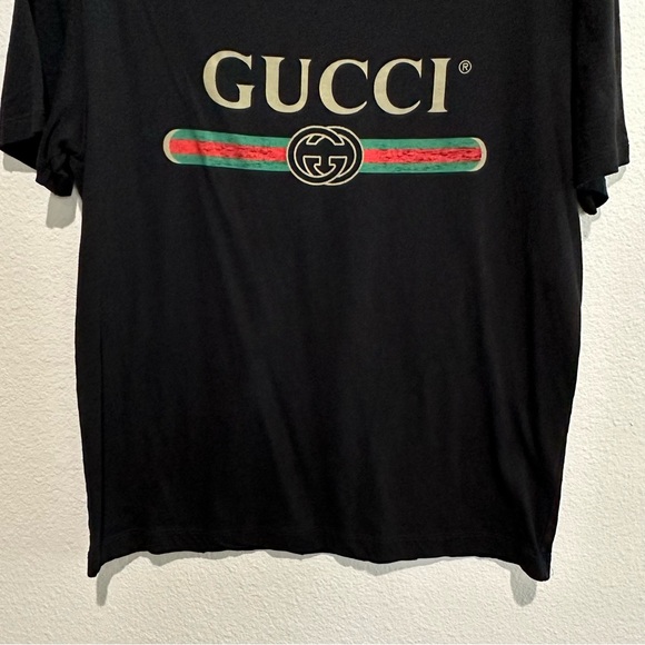 AUTHENTIC OVERSIZE WASHED T-SHIRT WITH GUCCI LOGO - Picture 6 of 16